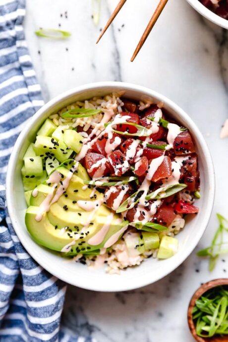 Salmon Tuna Avocado Poke
